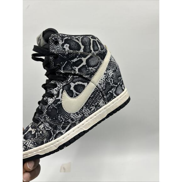 Nike Dunk Sky Hi High Print Hidden Wedge Heel Snake Skin Pure Platinum Size 6.5 - Picture 5 of 8
